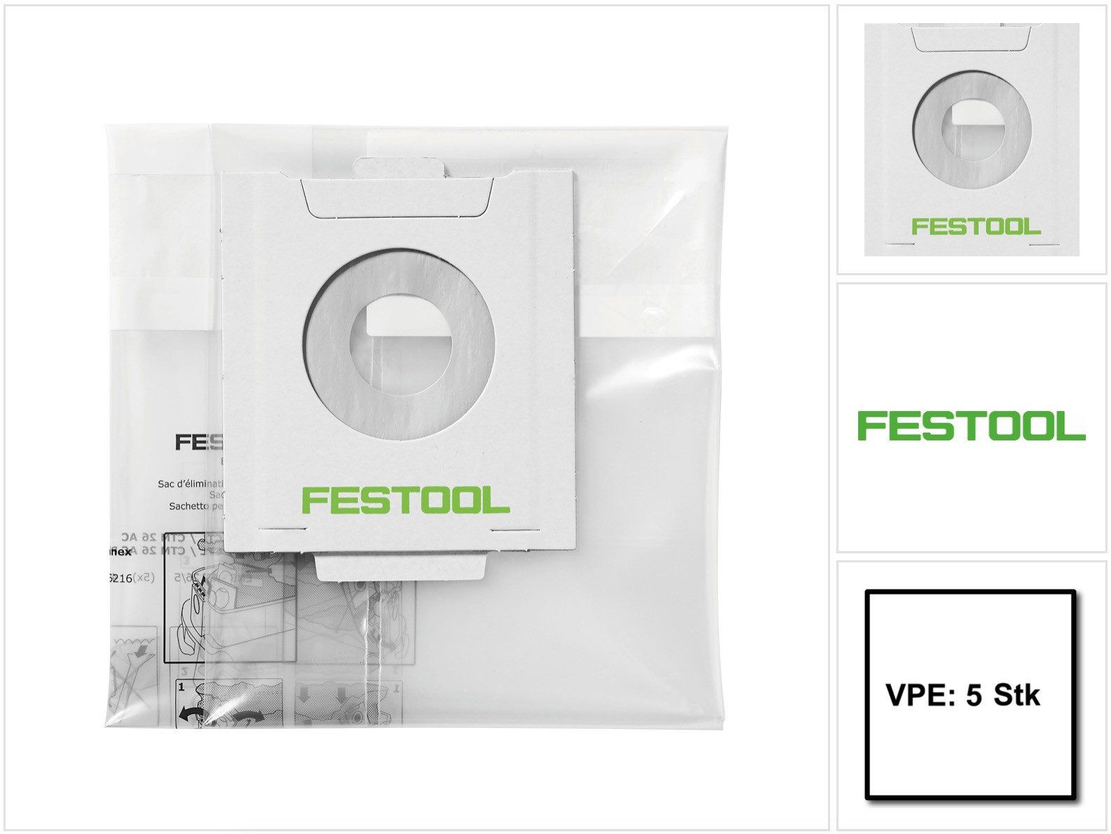 FESTOOL Staubabsauger ENS-CT 48 AC/5 Entsorgungssack für Autoclean Absaugmobile CT 48 AC(4