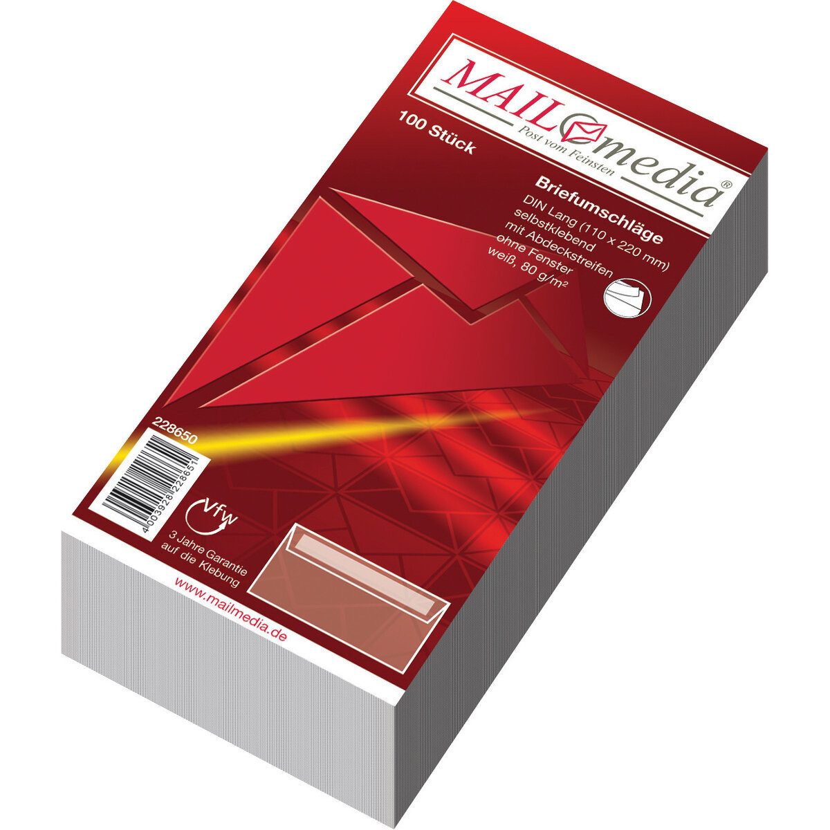 mayer-network GmbH Briefumschlag Briefhülle - DL weiß haftklebend Innendruck 80 g/qm 100 Stück.