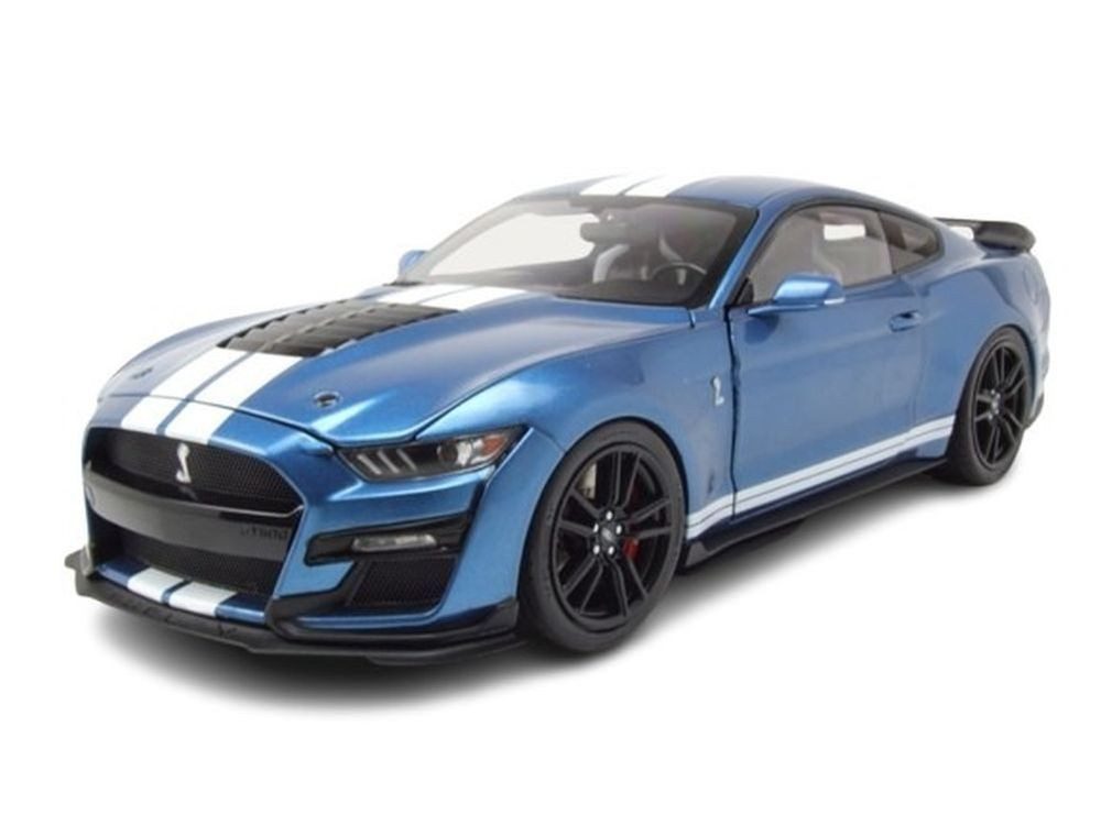 ixo Models Modellauto Ford Shelby Mustang GT500 2022 blau metallic weiß, Maßstab 1:18