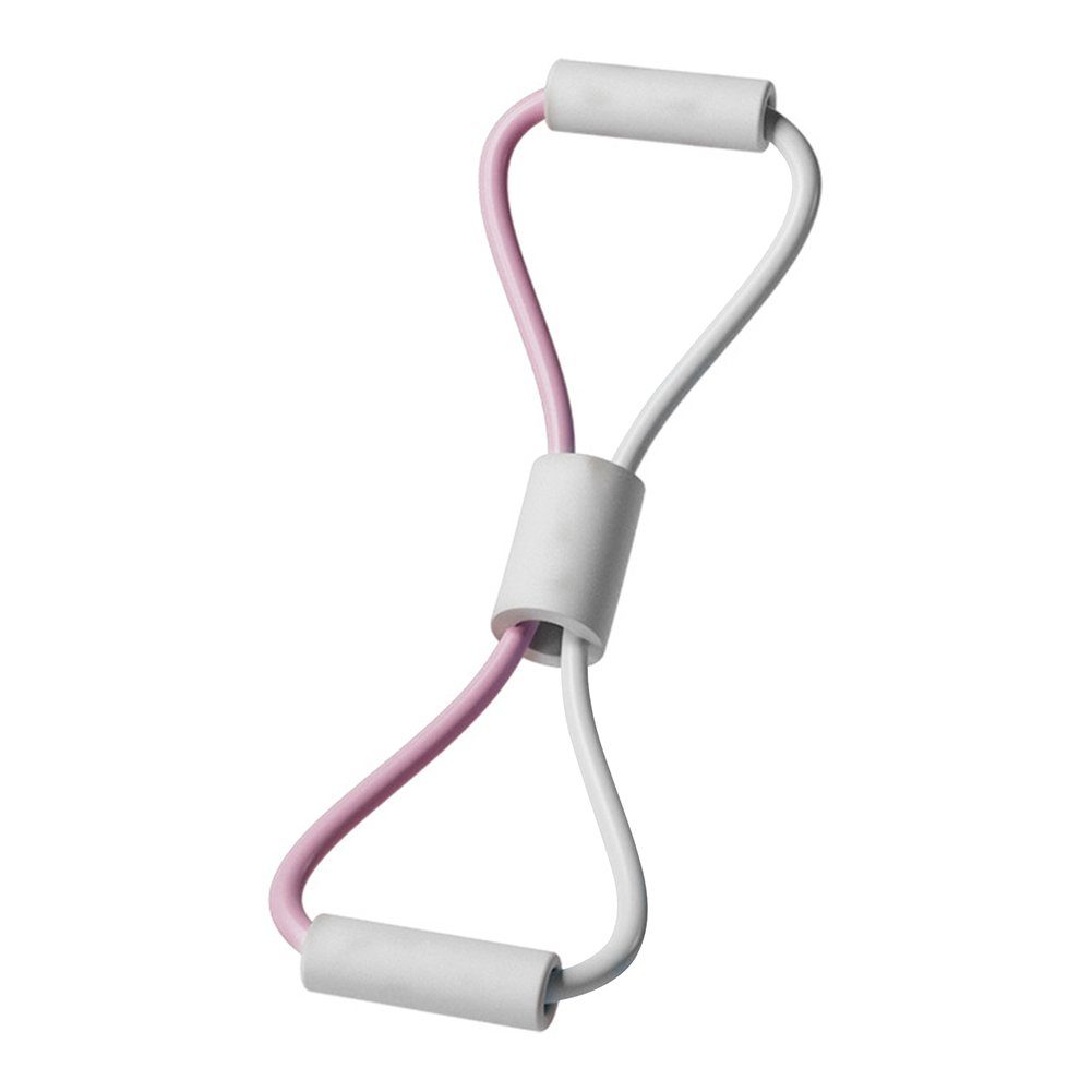 Blusmart Gymnastikbänder Elastischer Figur-8-Spanner, Multifunktionaler Bruchsicherer pink white