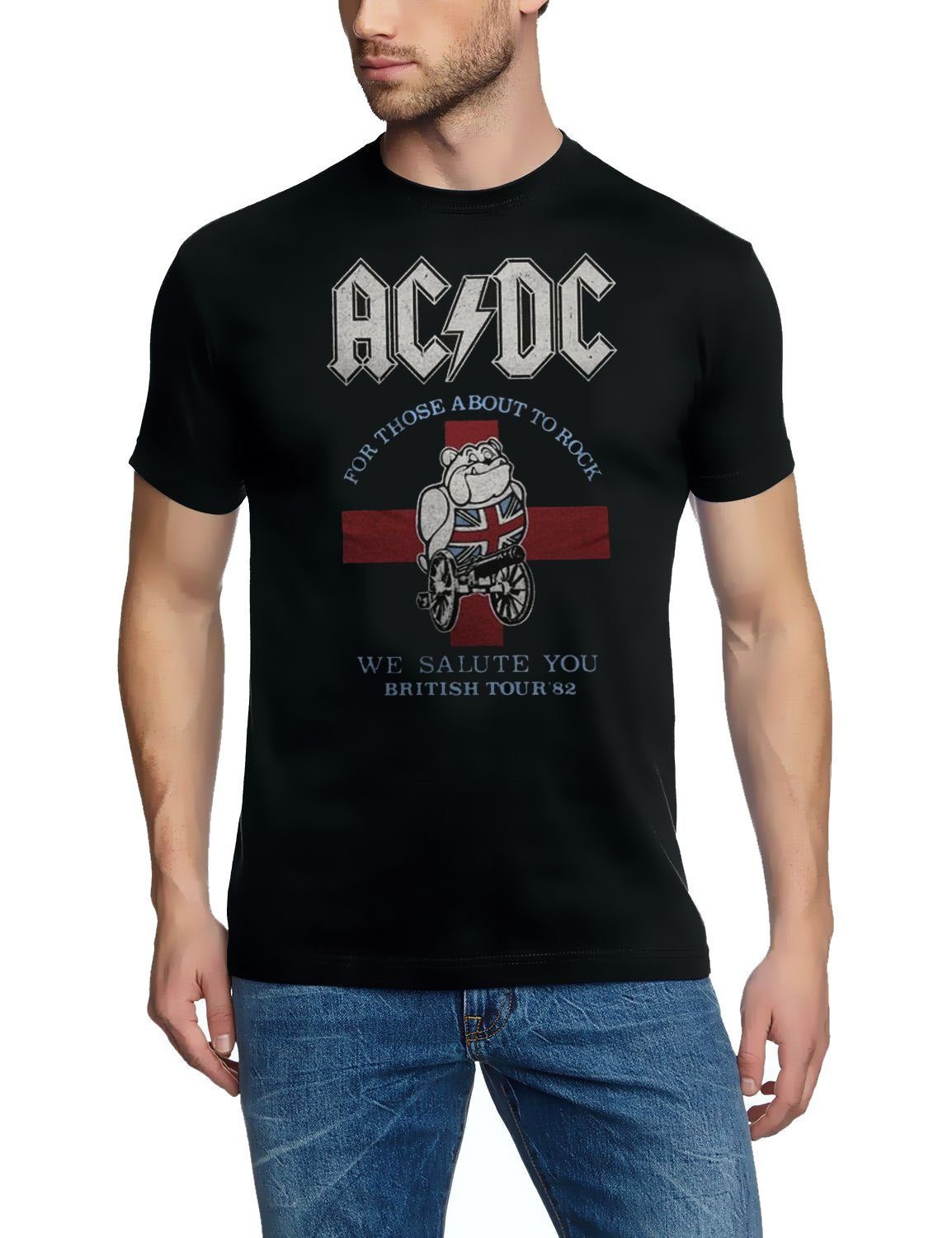 Print-Shirt AC/DC British Tour 1982 Band T-Shirt Schwarz S M L XL XXL