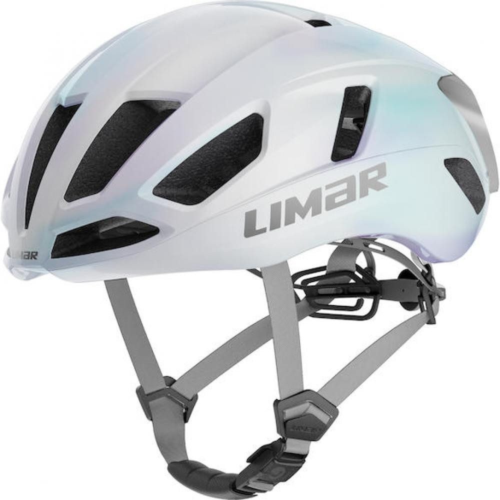 LIMAR Fahrradhelm Limar Air Atlas W&B Opal White Silver S Weiß/Silber - aerodynamischer