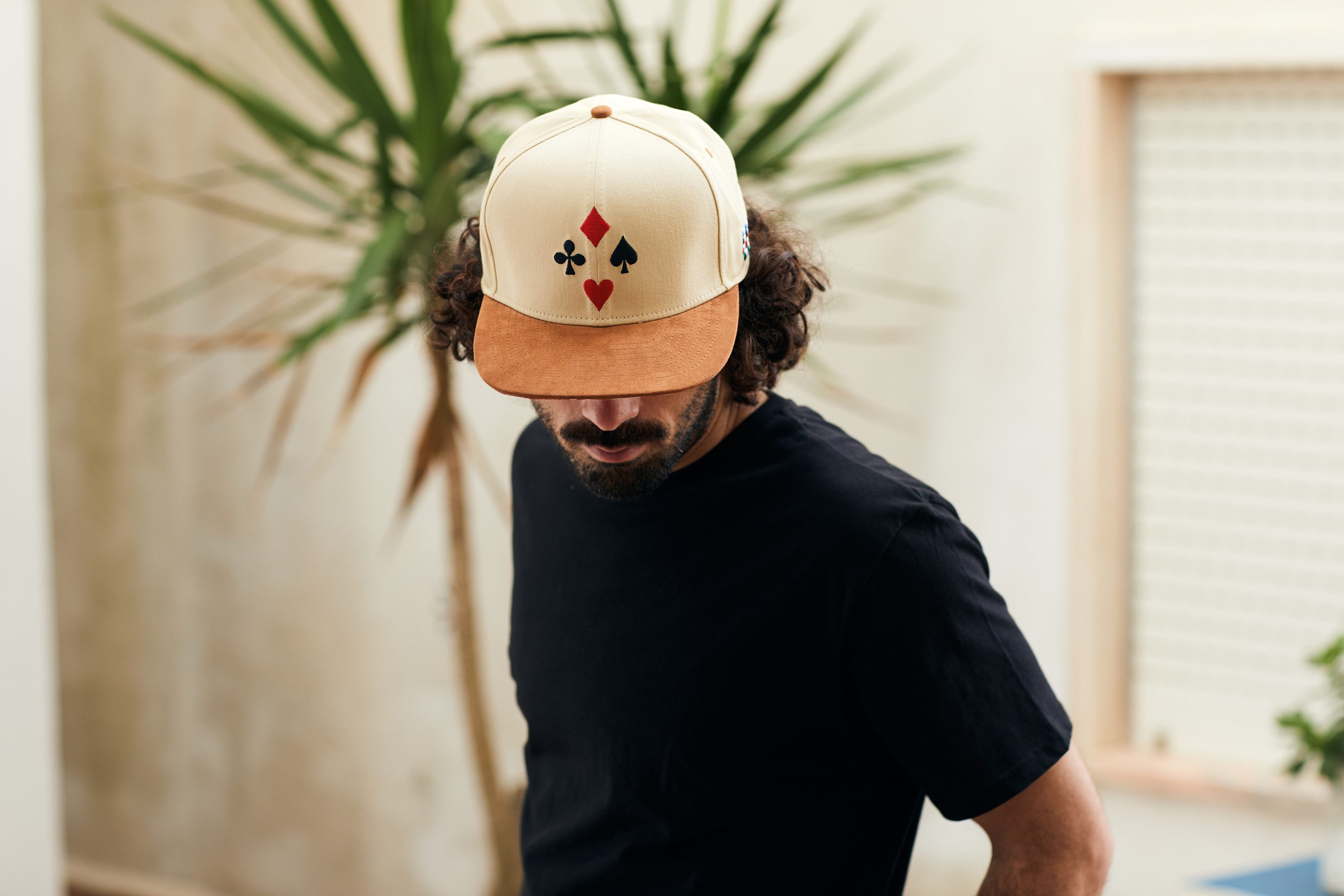 Cadency Snapback Cap - Poker, Beige Baseball Cap mit geradem Schirm, Unisex, Hellbraun, Größenverstellbar