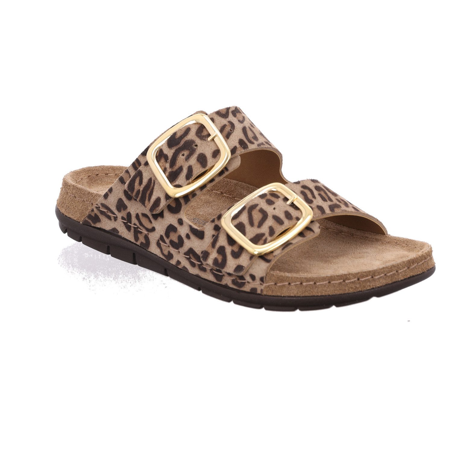 Rohde Rodigo Leo Pantolette Sommerschuh, Hausschuh mit Leo-Print