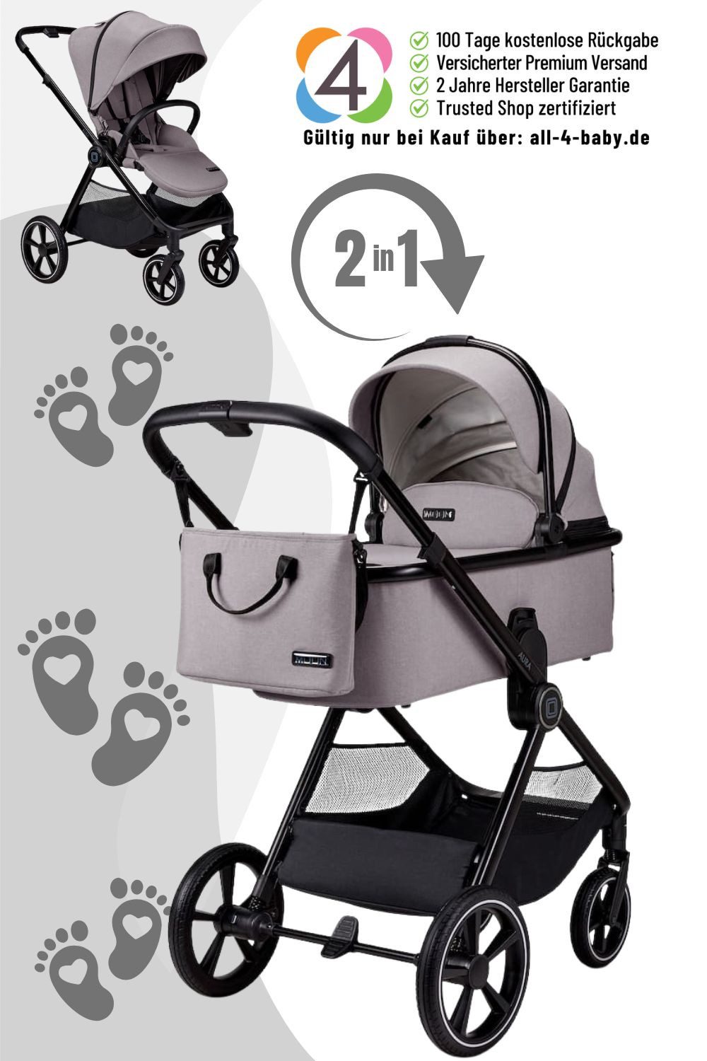 Moon Kombi-Kinderwagen Aura Komnikinderwagen
