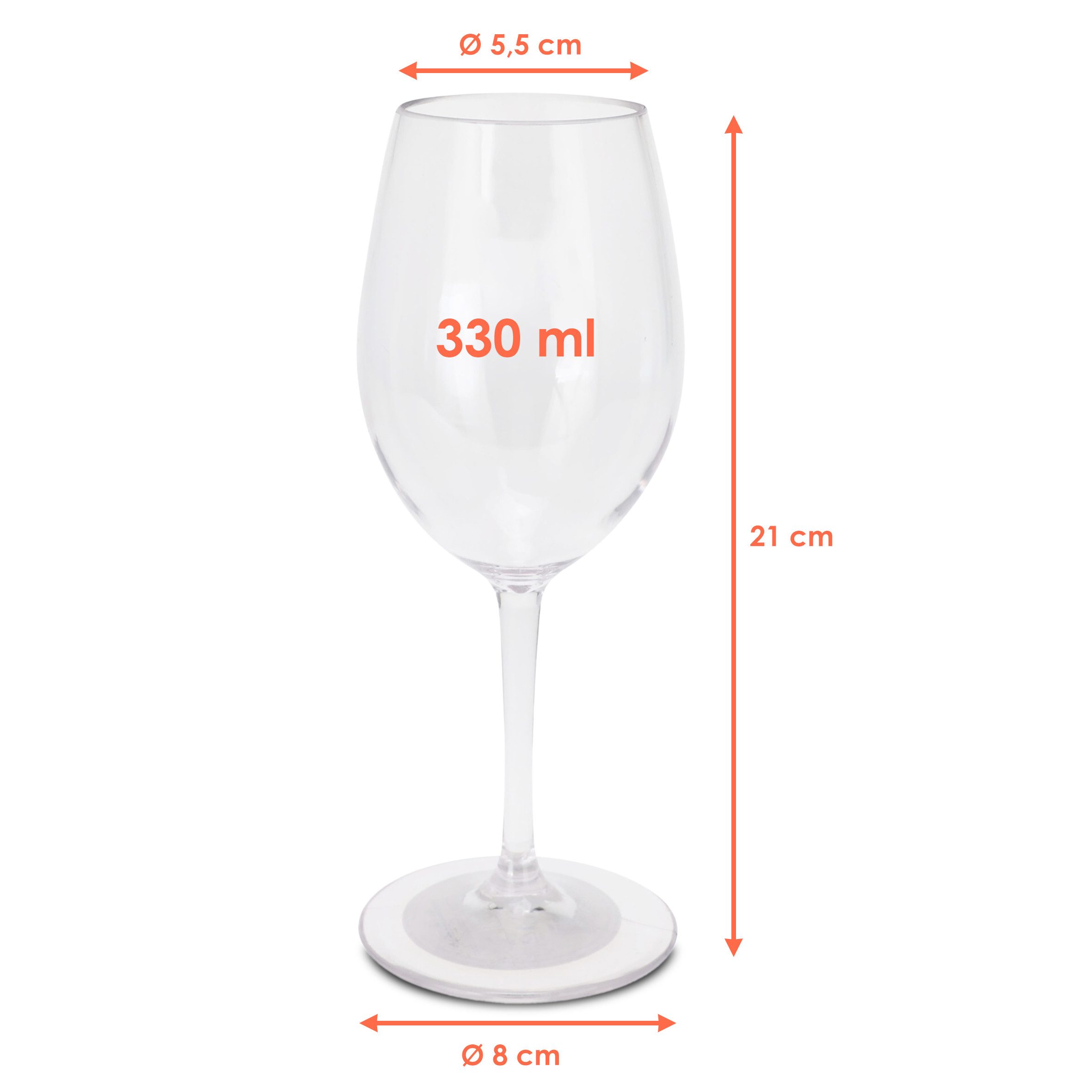 Spetebo Gläser-Set Mehrweg Kunstsoff Camping Glas, 6-tlg., Kunststoff, Camping Weinkelch wiederverwendbar