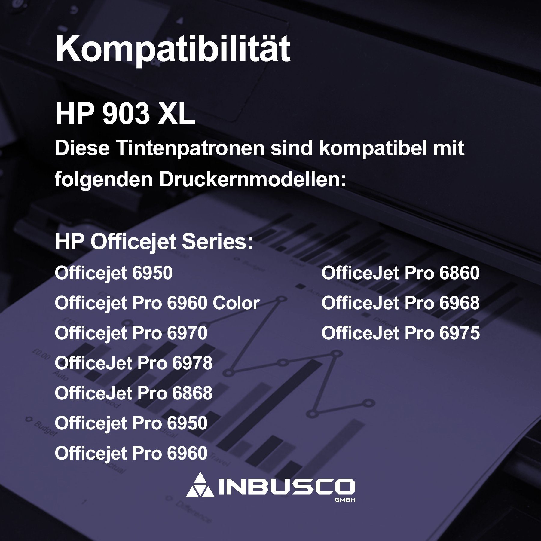 Inbusco Tonerpatrone ..., XL 903 für 903 Ersatz als T 903 Tintenpatronen XL Kompatibel HP XL HP HP SET 5x