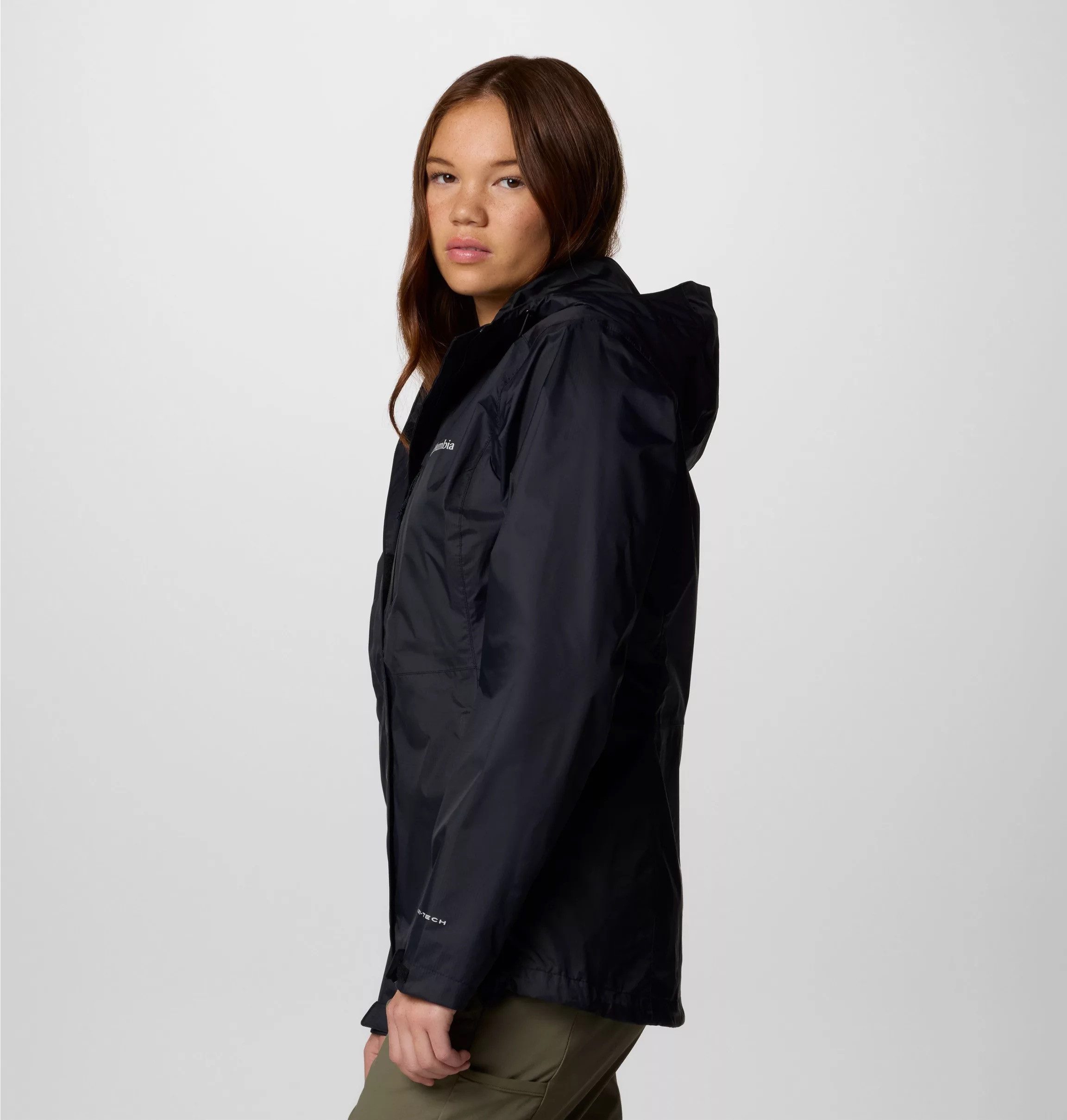 Columbia Regenjacke Pouring Adventure III Jacket mit per Gummizug verstellbarer Kapuze, wasserdicht, winddicht
