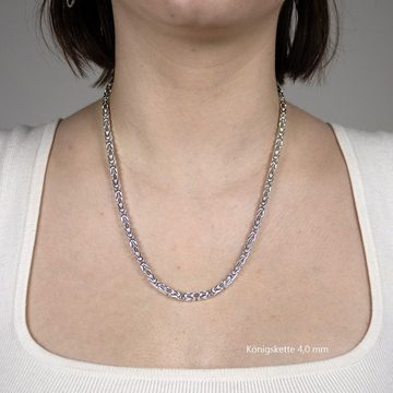 HOPLO Königskette Silberkette Königskette Länge 19cm - Breite 4,0mm - 925 Silber, Made in Germany