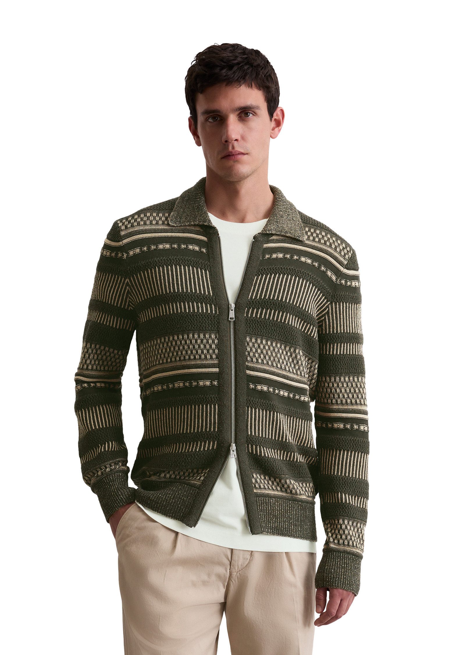 Cardigan mit Struktur-Mix
