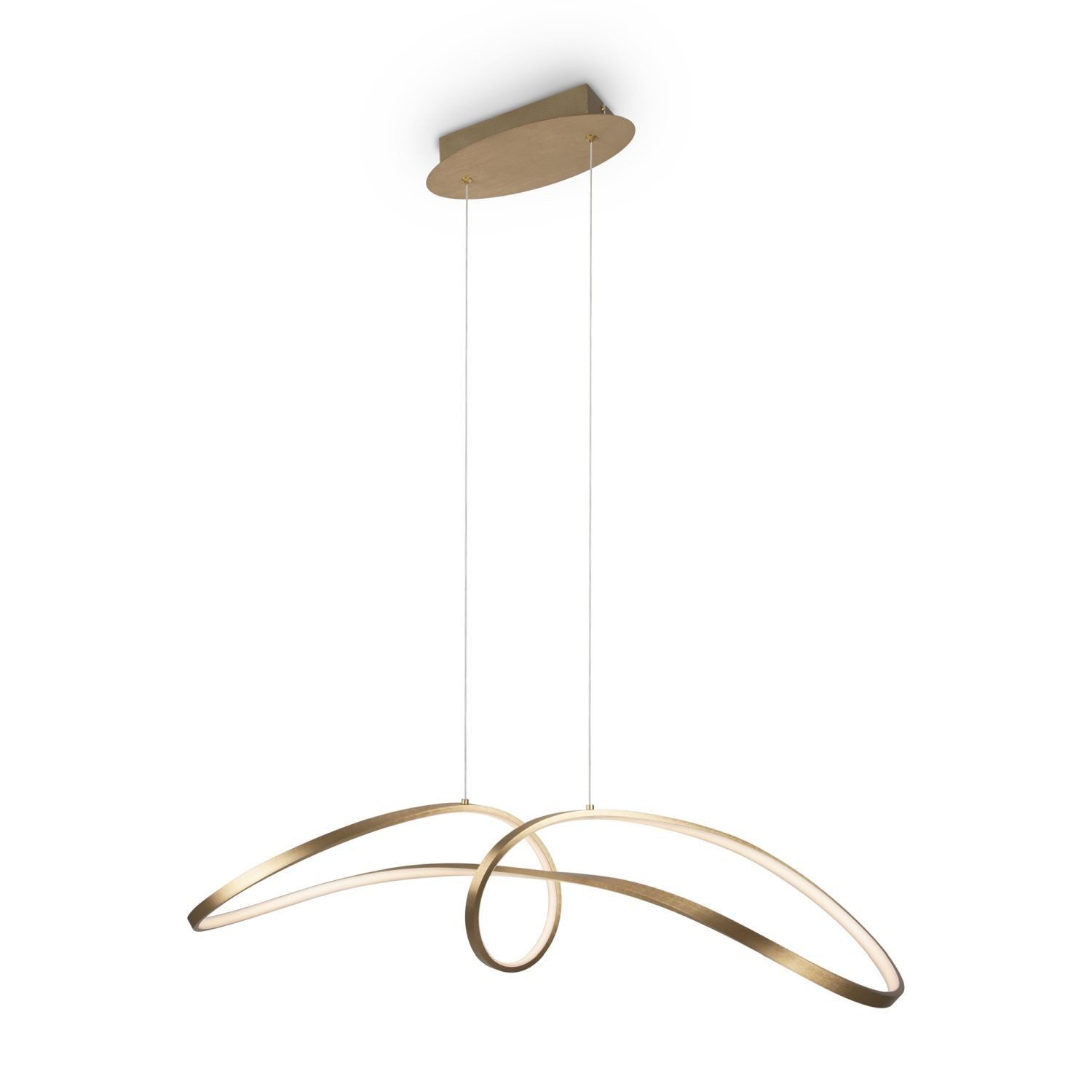 Licht-Erlebnisse Pendelleuchte HALOA, LED fest integriert, Neutralweiß, LED Aluminium H: max. 175 cm in Gold Weiß 4000 K neutralweiß 2800 lm