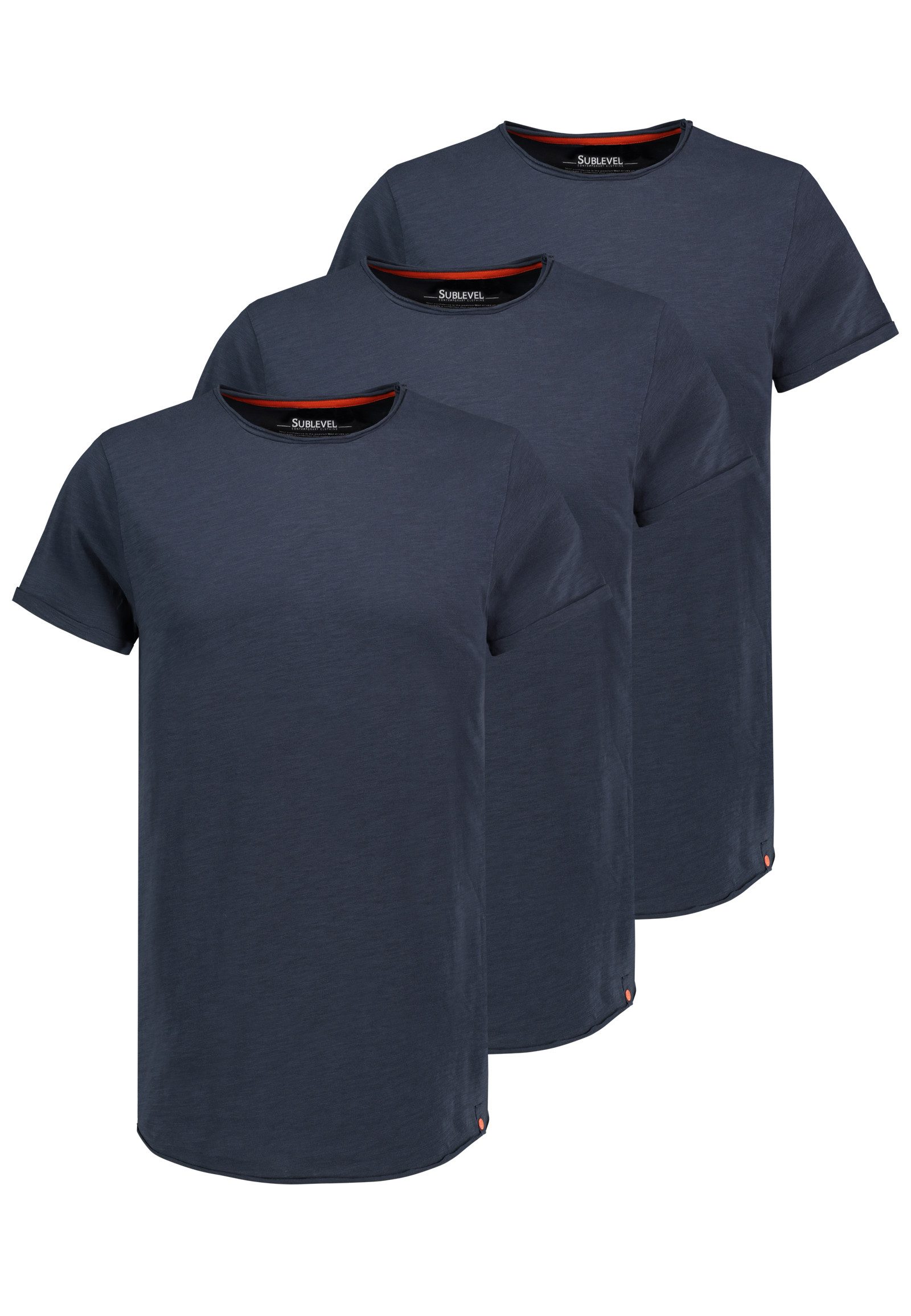 SUBLEVEL T-Shirt Kurzarm Rundhals 3er Pack (3-tlg) 3er Pack Basic T-Shirt günstig online kaufen