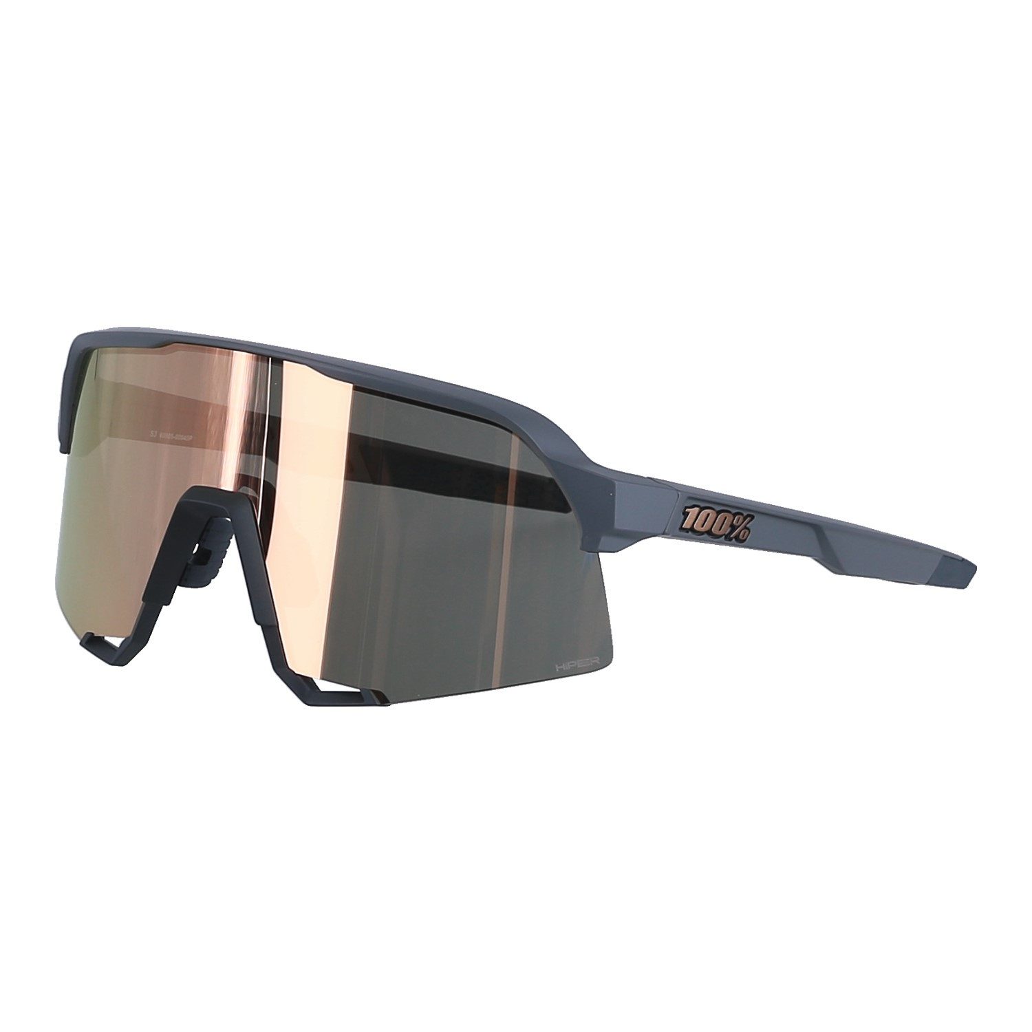 100% Sonnenbrille Sport S3 HiPER Mirror Lens hellgrau - 1 Brille mit Hardcase
