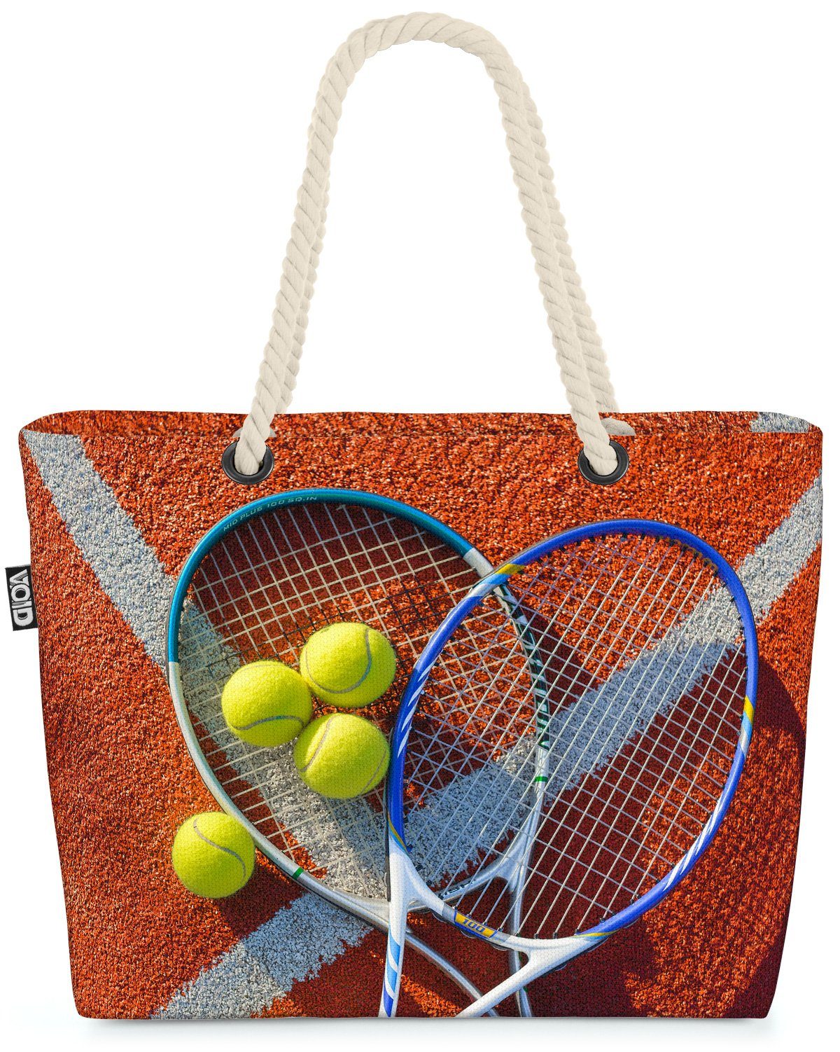 VOID Strandtasche (1-tlg), Tennis Platz Court Schläger Sport Ball Tennisball Tennischläger Freiz