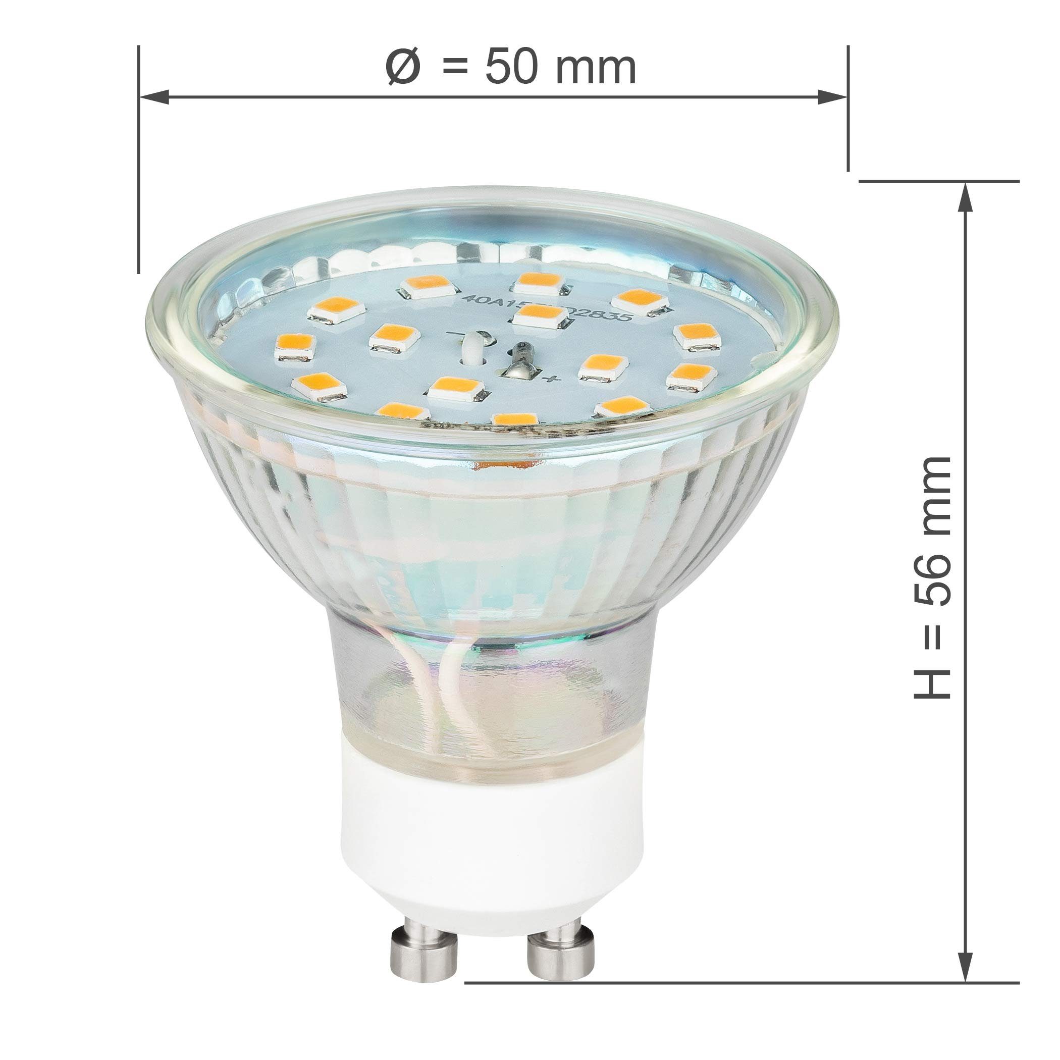 SEBSON LED-Leuchtmittel LED Lampe GU10 5W warmweiß 3000k 230V Leuchtmittel - 10er Pack, 10 St. – Bild 4 von 5