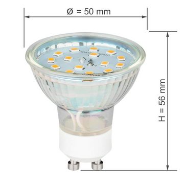 SEBSON LED-Leuchtmittel LED Lampe GU10 5W warmweiß 3000k 230V Leuchtmittel - 10er Pack