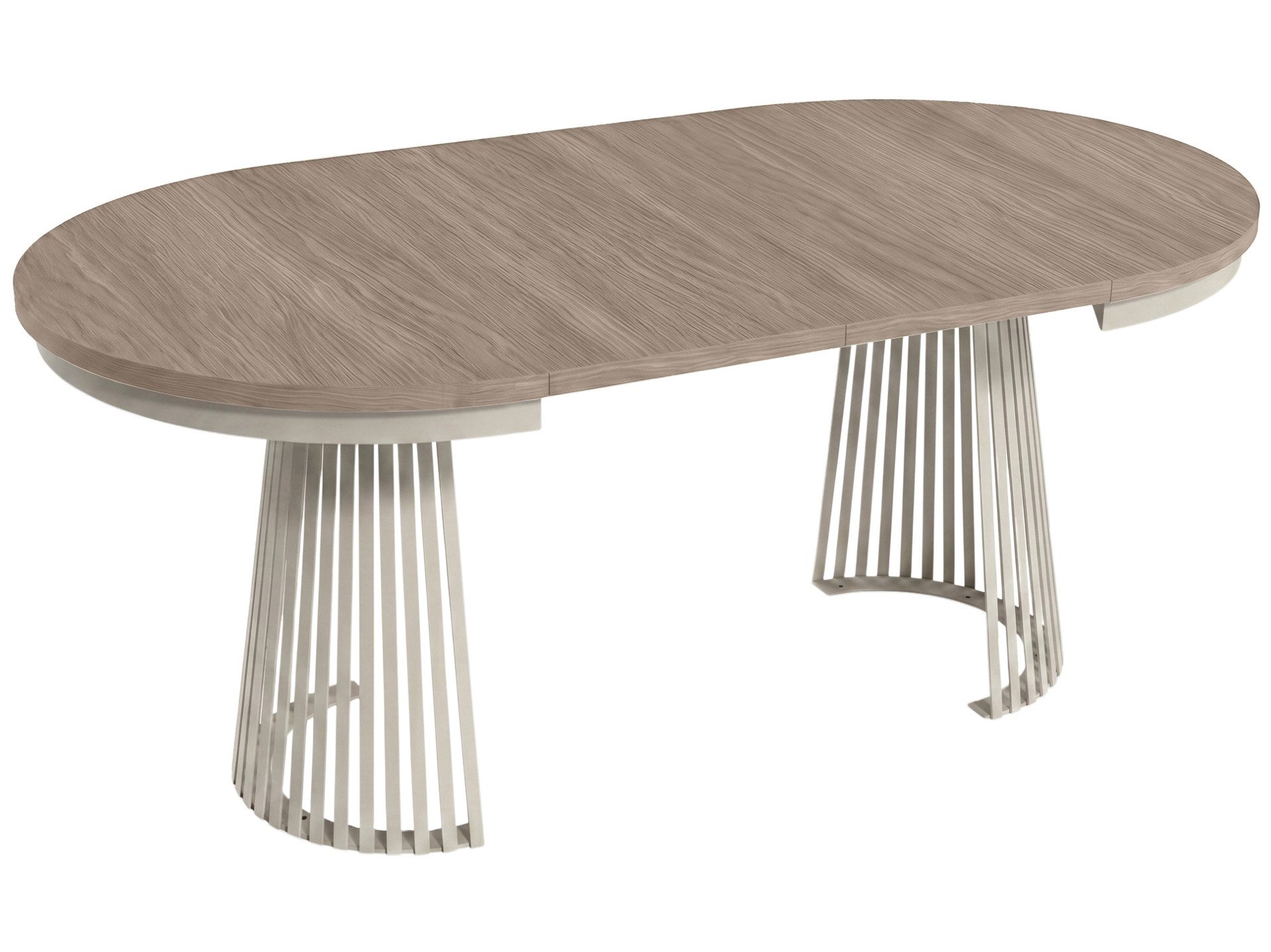Beautysofa Esstisch Lumi im Loft-Stil, ausziehbar Ø 100–180 cm (hitze- und verfärbung beständig, Metallbeinen), verschiedene Farben – Bild 4 von 5