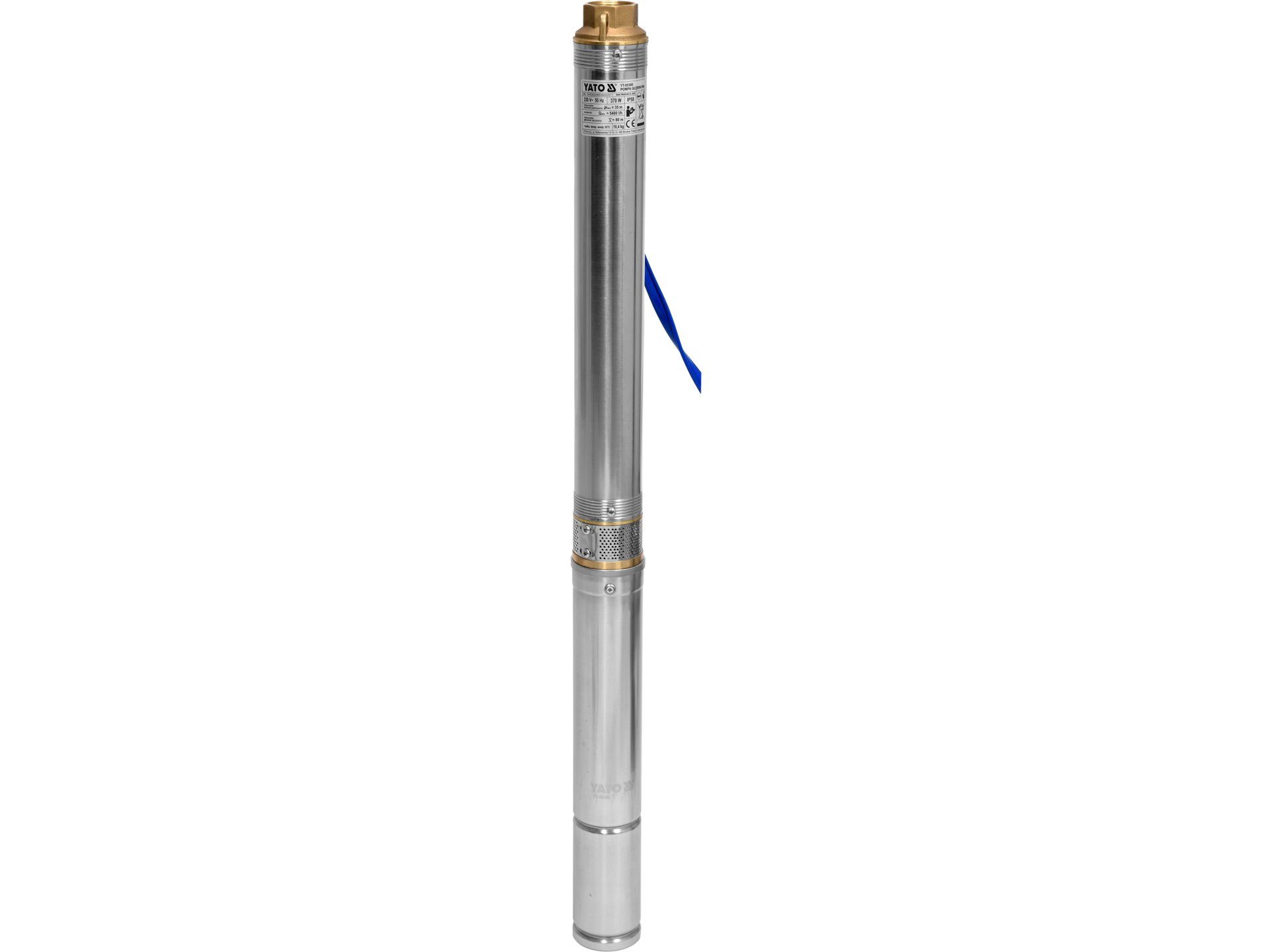 Yato Gartenpumpe Tiefbrunnenpumpe 370W aus Edelstahl (10,593, 10,593)