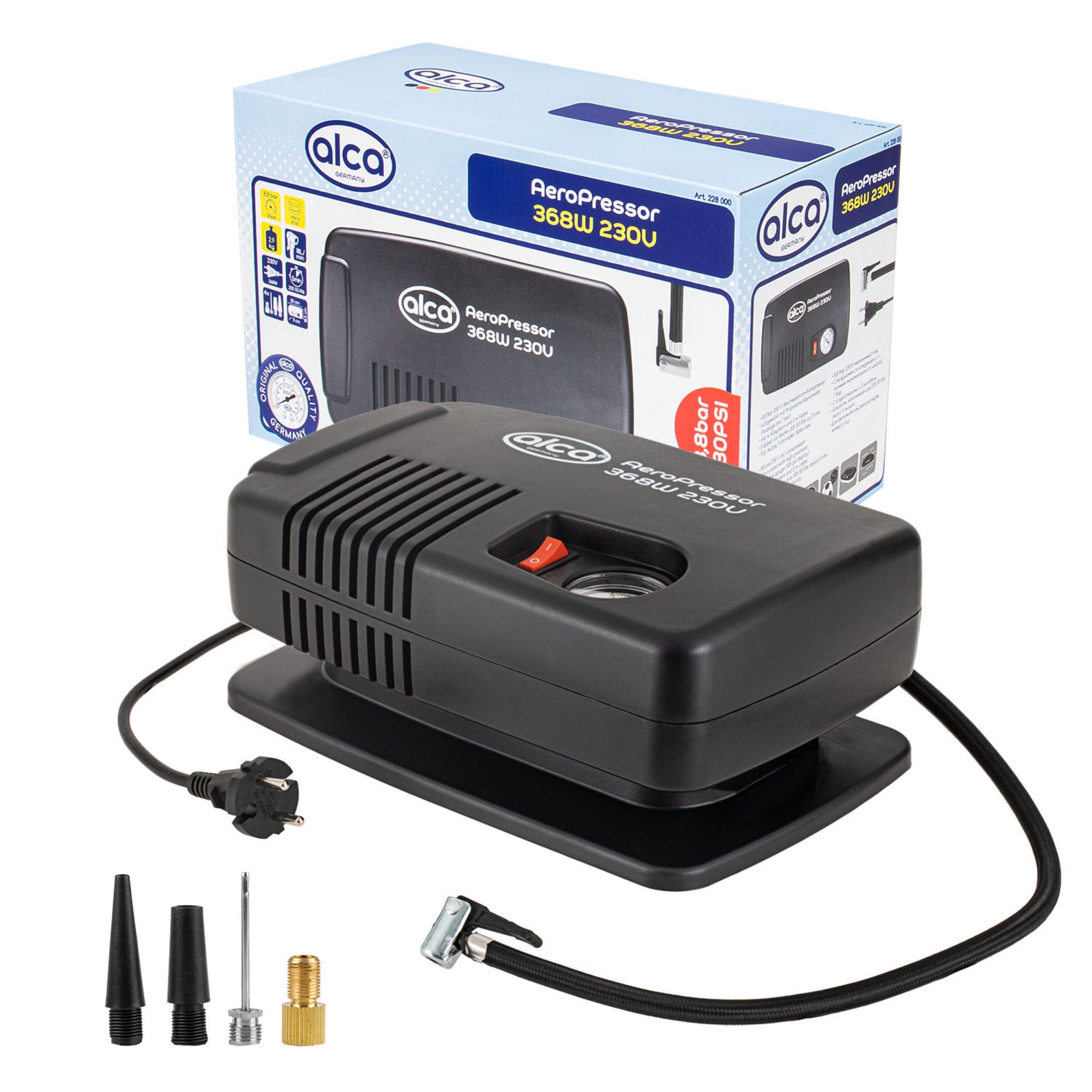 Kompressor Kompressor Auto & Fahrrad elekt. Luftpumpe 230V Luftkompressor 8,6 bar