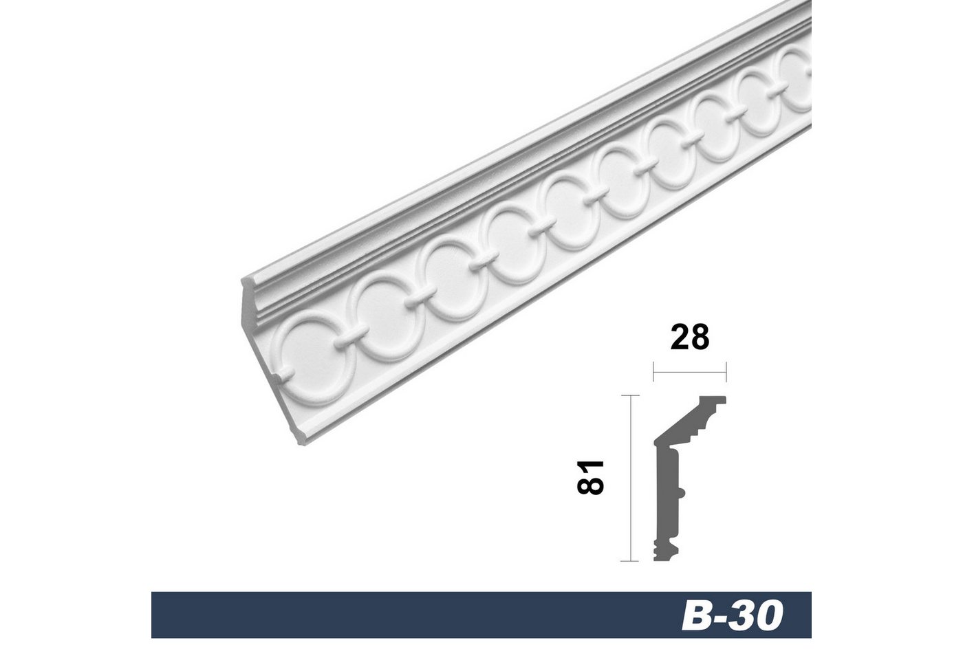 Thumbnail - marbet design Stuckleiste B-30, Max Paket (bester Meterpreis), Deckenleisten Sparpaket aus Styropor EPS - Stuckleisten g...