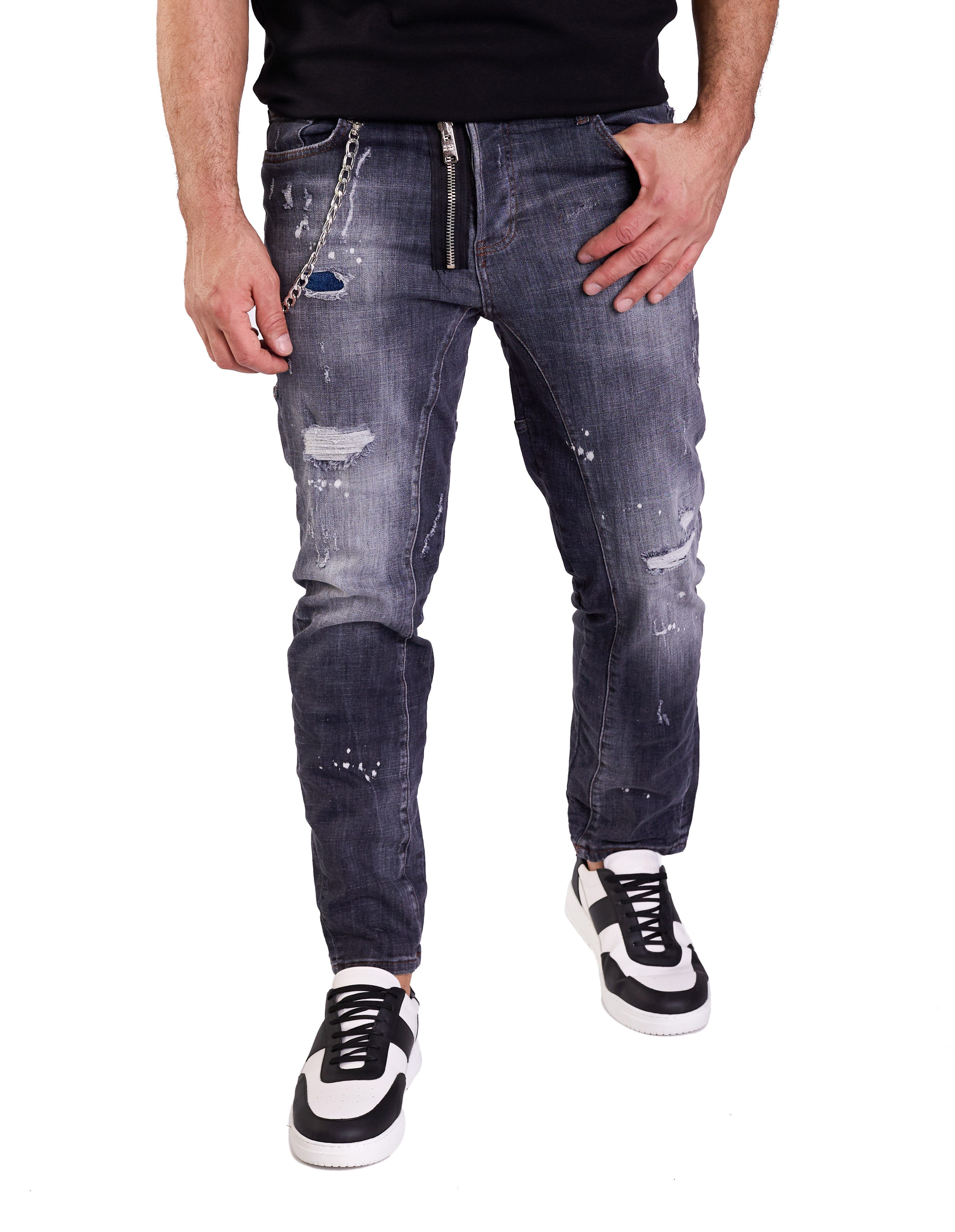 Denim Distriqt Skinny-fit-Jeans Destroyed Herren Jeans Skinny Fit Schwarz 1 günstig online kaufen