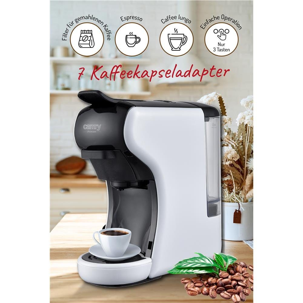 Camry Espressomaschine, Weiß Kaffeemaschine Kapselmaschine