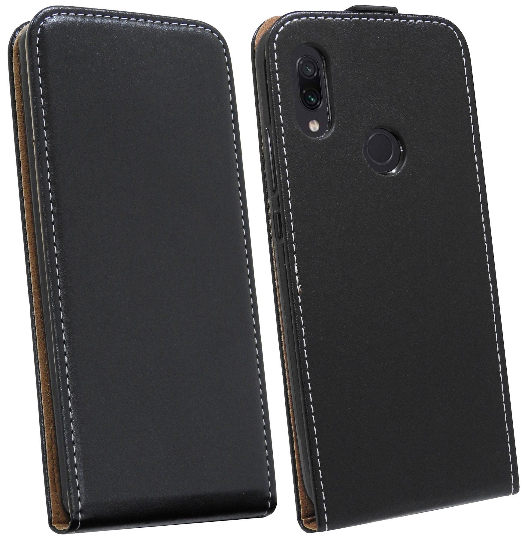 cofi1453 Handytasche Case kompatibel Hülle Tasche Handy Schutzhülle XIAOMI 7 Klapp Schwarz Flip aufklappbar mit REDMI vertikal