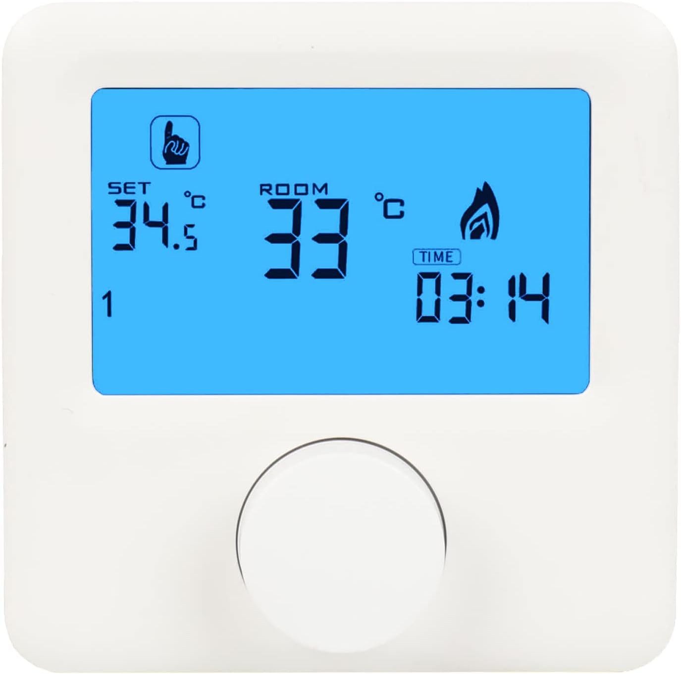 trends for living Raumthermostat Programmierbarer digitaler Thermostat,Zweidrahtmontage, 2 AA-Batterien, flexible Zeitprogrammierung, manueller Modus und Urlaubsmodus (5A)