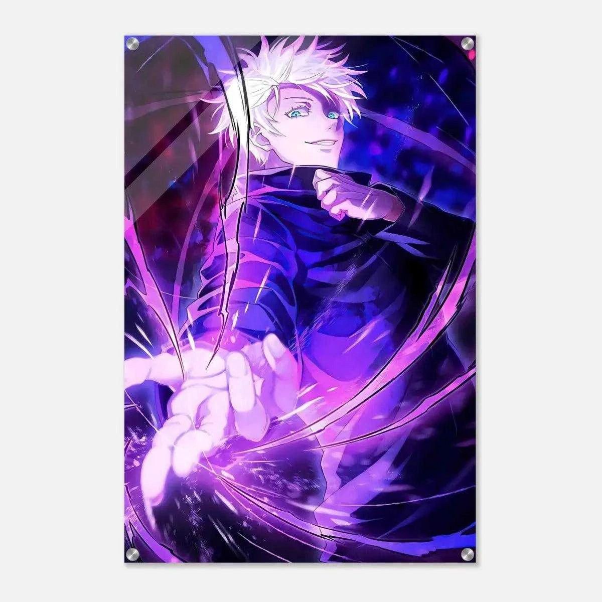SimpleCanvas Wandbild Satoru Gojo - Anime Leinwandbild, Wandbild Jujutsu Kaisen, Gojo Kampf