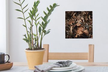 OneMillionCanvasses® Leinwandbild Luxus - Frau - Tiere - Schmetterlinge - Vögel, (1 St), Leinwand Bilder für Wohnzimmer Schlafzimmer