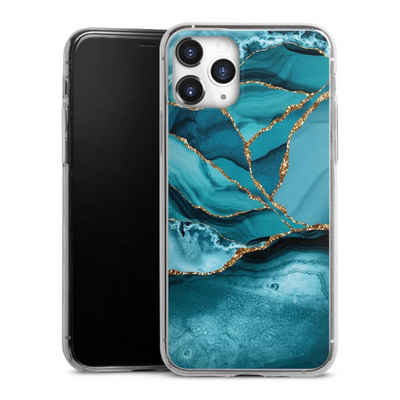 DeinDesign Handyhülle Edelstein Glitzer Look Marmor Eisblaue Marmor Landschaft, Apple iPhone 11 Pro Slim Case Silikon Hülle Ultra Dünn Schutzhülle