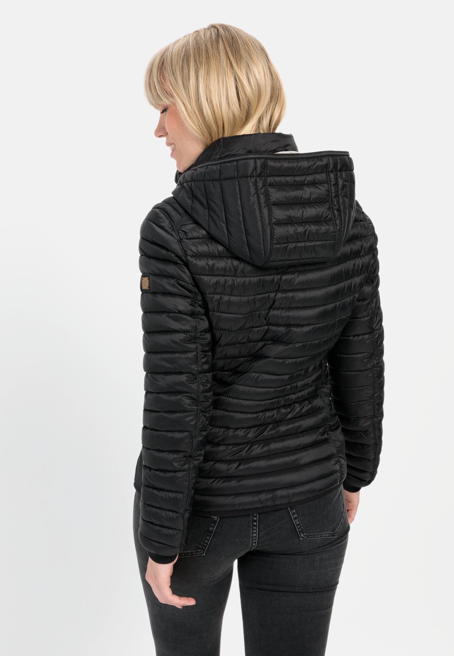 camel active Steppjacke aus recyceltem Polyamid Langarm Kapuze Markenlogo günstig online kaufen