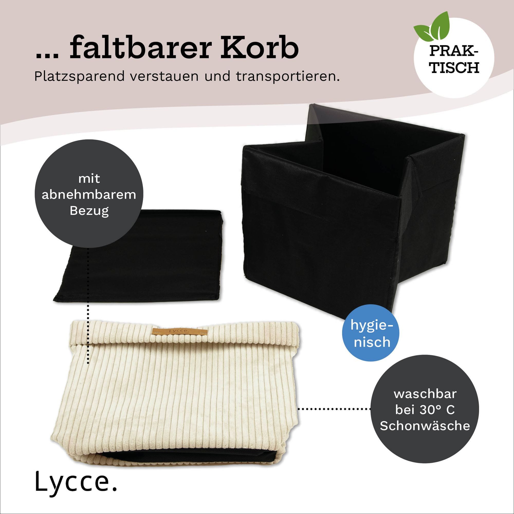 Lycce Regalkorb Lycce Kallax Boxen Cord, faltbare Aufbewahrungsboxen 33x33xH31cm (1 St)