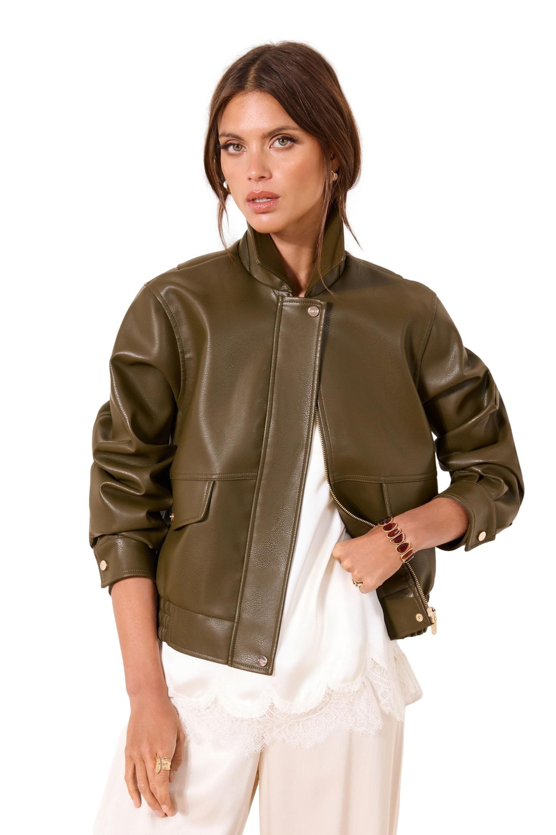 LIPSY Bikerjacke Lipsy Bikerjacke im Stil der 80er Jahre (1-St)