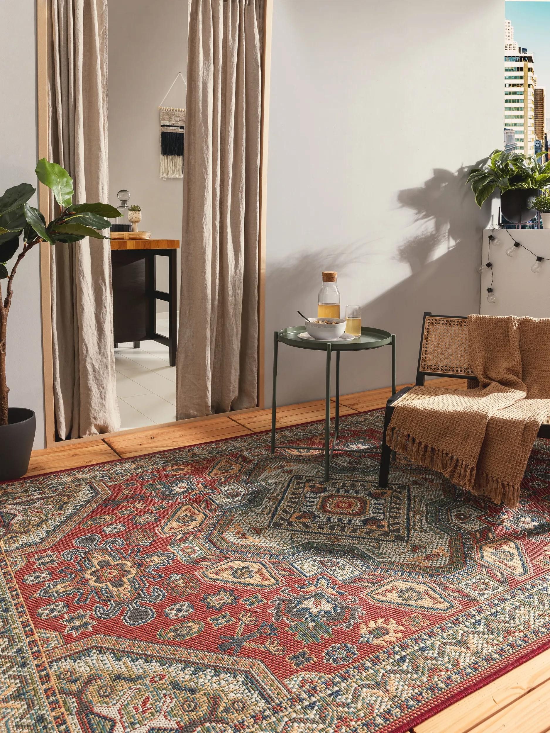 benuta Outdoorteppich Mirena, rechteckig, Höhe: 5 mm, Kunstfaser, Berber, Ethno-Style, Wohnzimmer