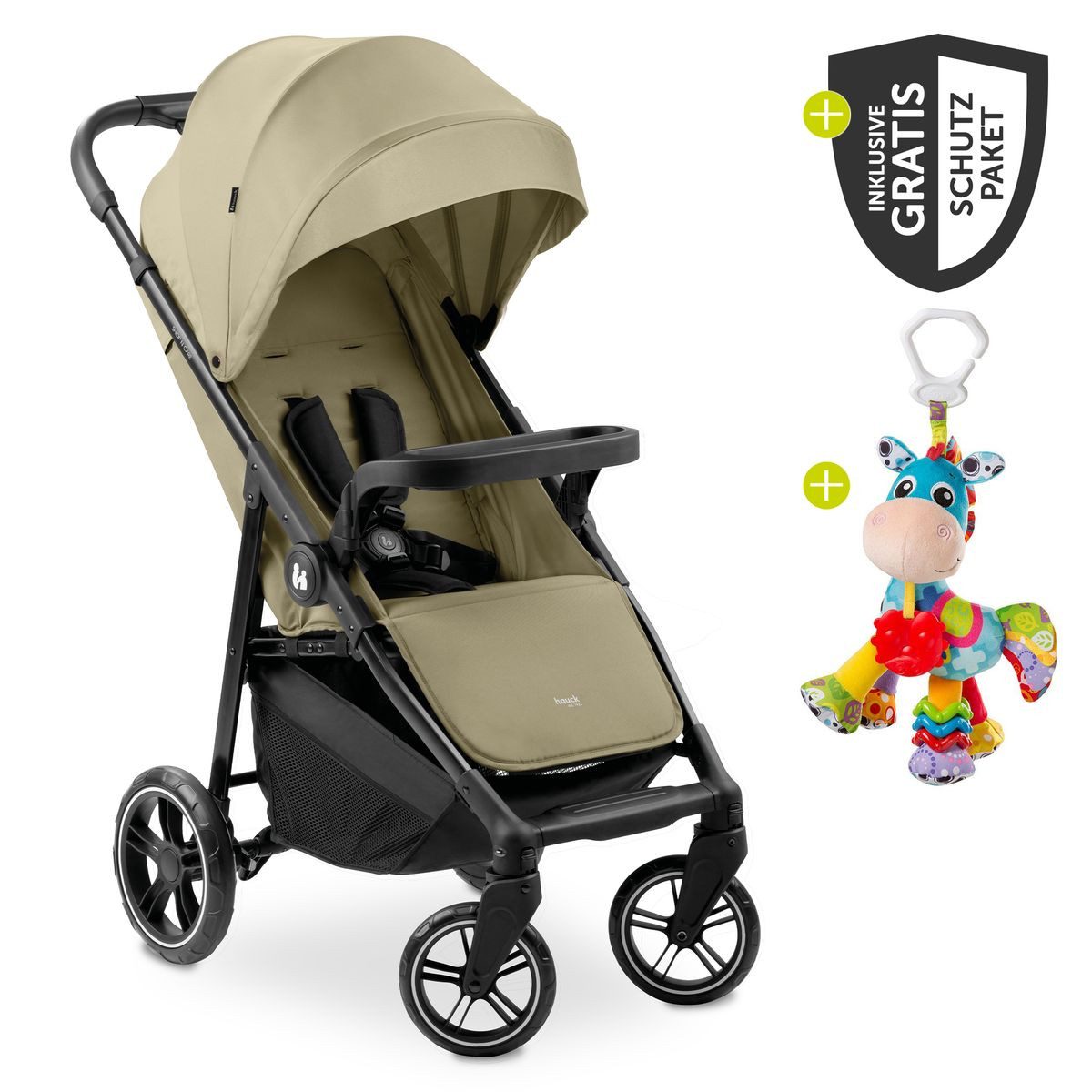 Hauck Kinder-Buggy Shop N Care - XXL - Olive, Sportwagen mit Liegefunktion, klein Zusammenklappbar bis 22 kg