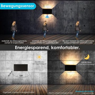 LETGOSPT LED Wandleuchte LED Wandleuchten Innen/Außen Wandlampe Innen Auf und ab Einstellbarer, LED fest integriert, warmweiß, 12W, 3000K Warmweiß, LED Außenwandleuchte, IP65 Wasserdichte