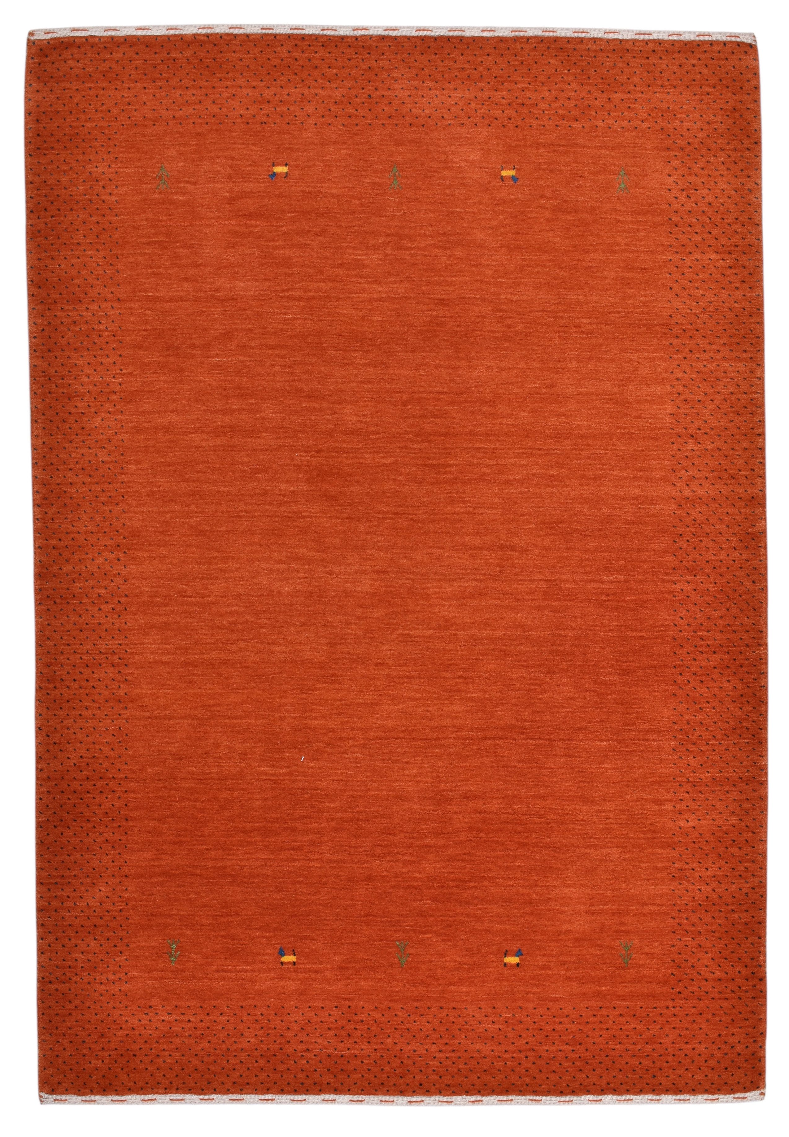 CABBEL Wollteppich 205x142 cm Loribaft Teppich handgewebt Premium Wolle modernes Design, Rechteckig, Höhe: 12 mm, Handgeknüpftes Unikat aus 100% Wolle – langlebig und natürlich