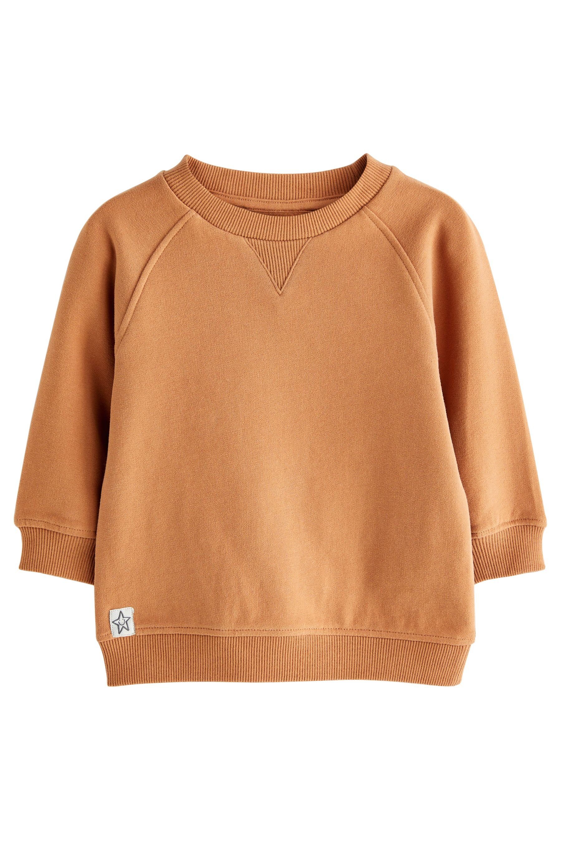 Next Sweatshirt Weiches Oversized (1-tlg) Tan Brown Jersey-Sweatshirt