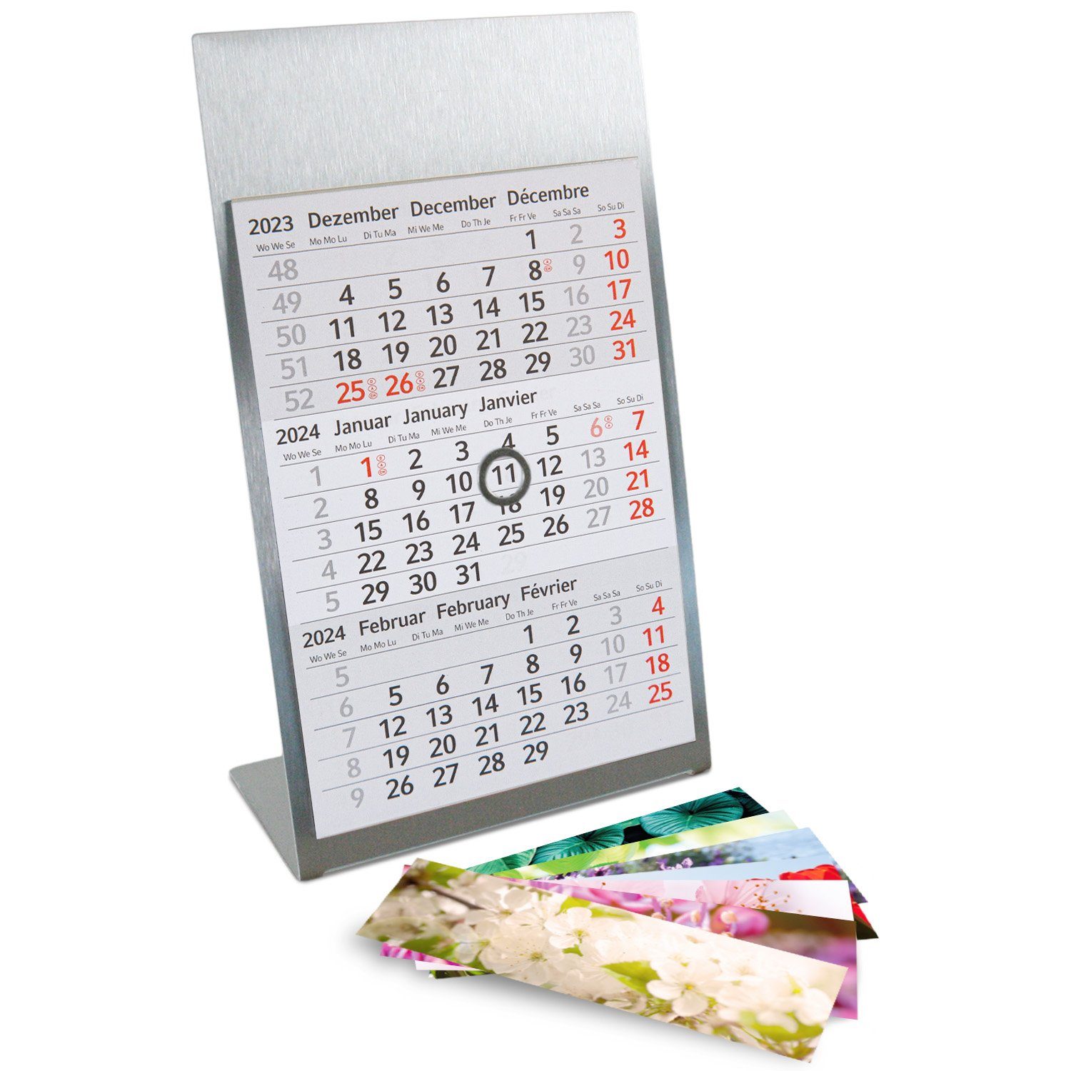 Timr Tischkalender Tischkalender zum Aufstellen I 2-Jahreskalender 2024 - 2025 I je Seite