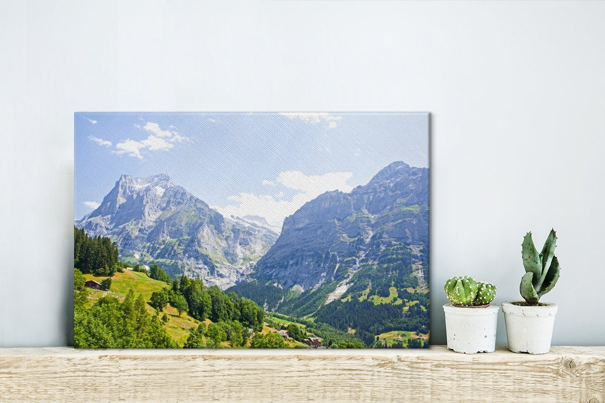 OneMillionCanvasses® Leinwandbild Panorama der Junfrau cm bei Wanddeko, St), in 30x20 Eiger (1 der Aufhängefertig, Schweiz, Leinwandbilder, Wandbild
