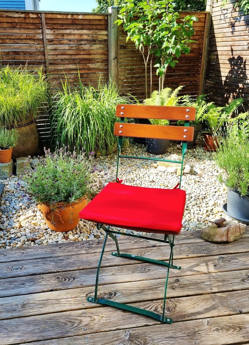 Wasserfest Coen 40x40cm Lounge Effekt, Stuhlkissen JACK & Sitzkissen, für Kissen robust, Outdoor Stuhlkissen Lotus Rot Bakker Außen Innen strapazierfähig, mit