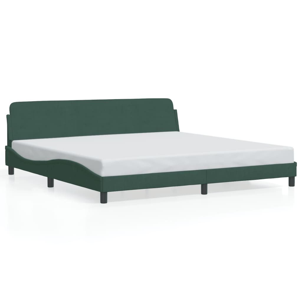 furnicato Bettgestell "Dover" Dunkelgrün 200x200 cm Samt (1-tlg) günstig online kaufen