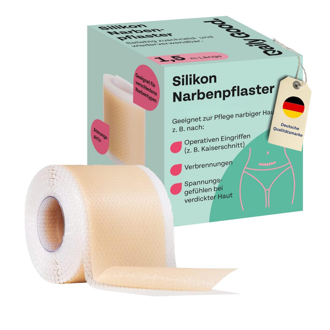 Daily Good Wundpflaster Silikon Narbenpflaster - Premium Qualität – Kaiserschnitt, OP, Gesicht (Packung, 1 St), Wiederverwendbar, Zuschneidbar