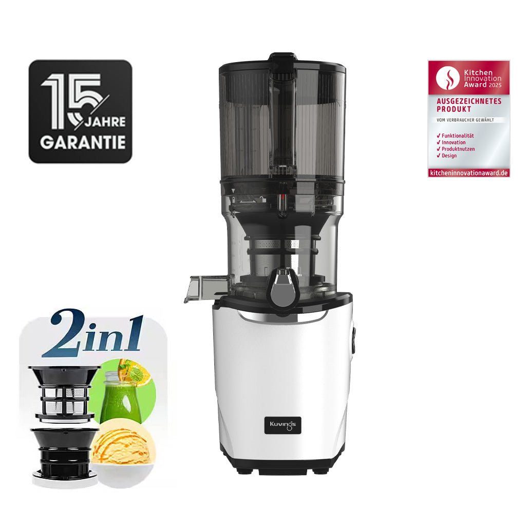 Kuvings 2in1 Entsafter AUTO9 HANDS-FREE SLOW JUICER (KHS-975SE), 200 W, 2.000-ml-Auto-Hopper
