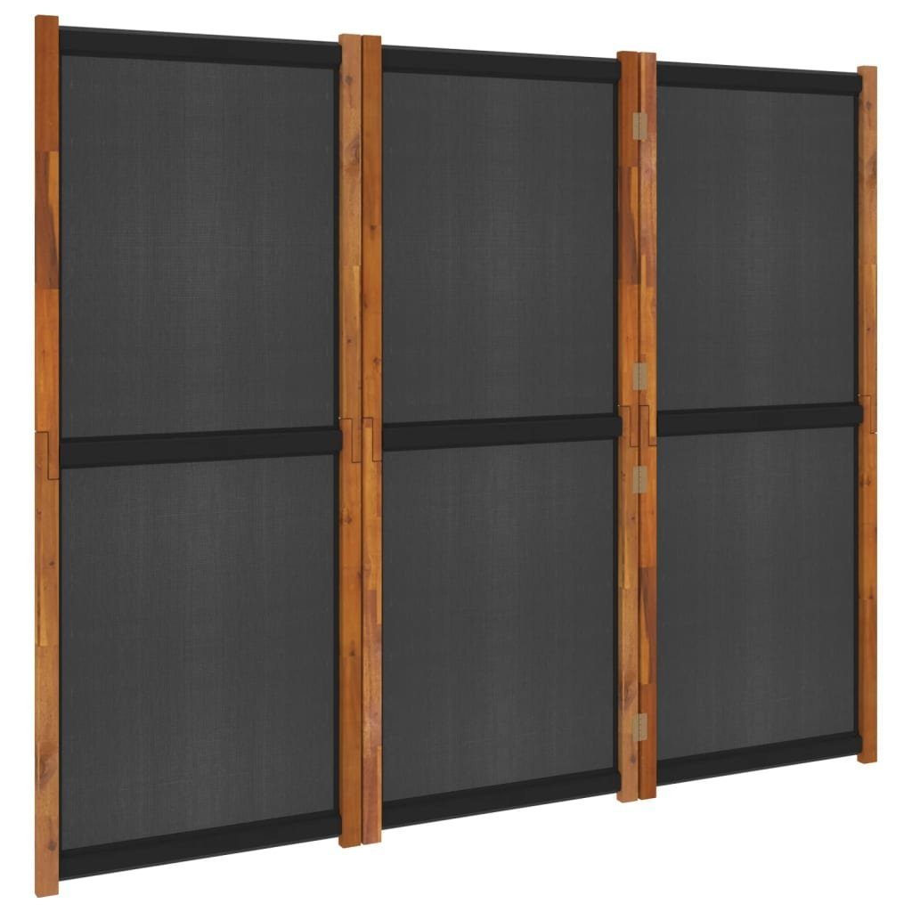 vidaXL Paravent 3-tlg Raumteiler Schwarz 210x180 günstig online kaufen