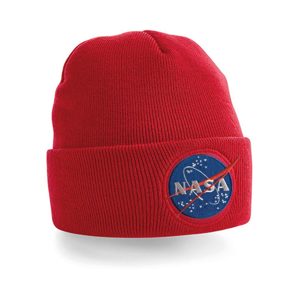 Patch Astronaut Brownie & Unisex Blondie Erwachsenen Apollo X Mars Nasa Stick Rot Mond Beanie Space
