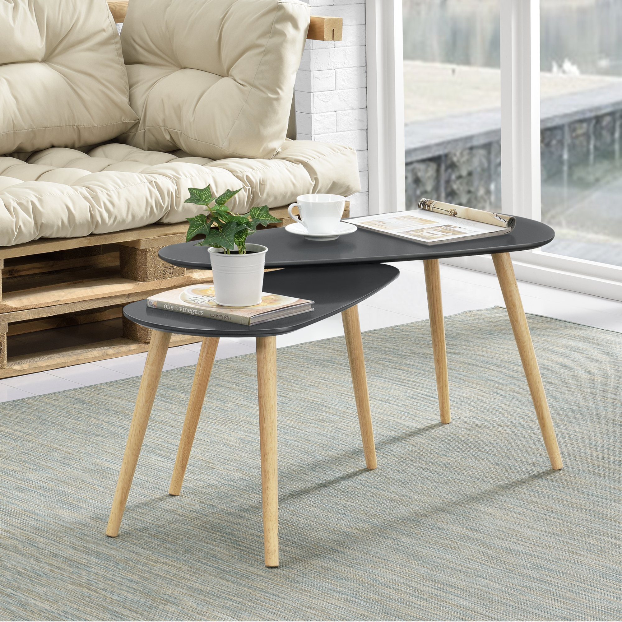 en.casa Couchtisch, »Langesund« 2er Set Beistelltisch günstig online kaufen