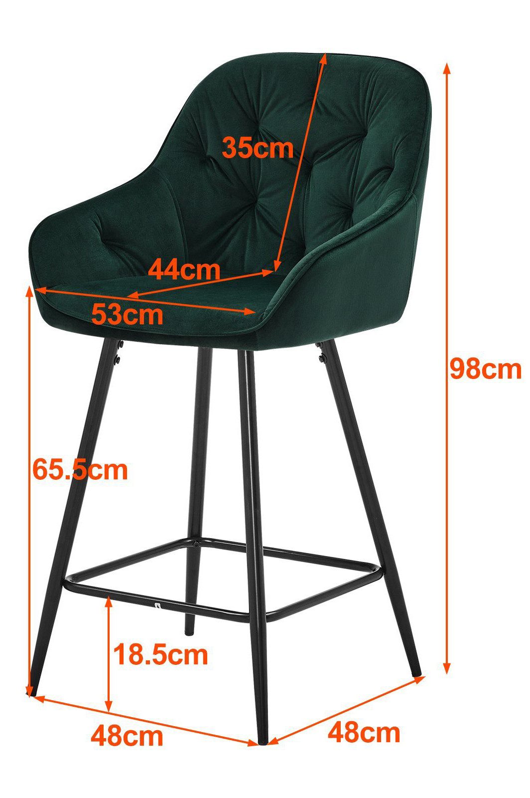 Ofcasa Barhocker Samt Barstuhl (2er Set), günstig online kaufen