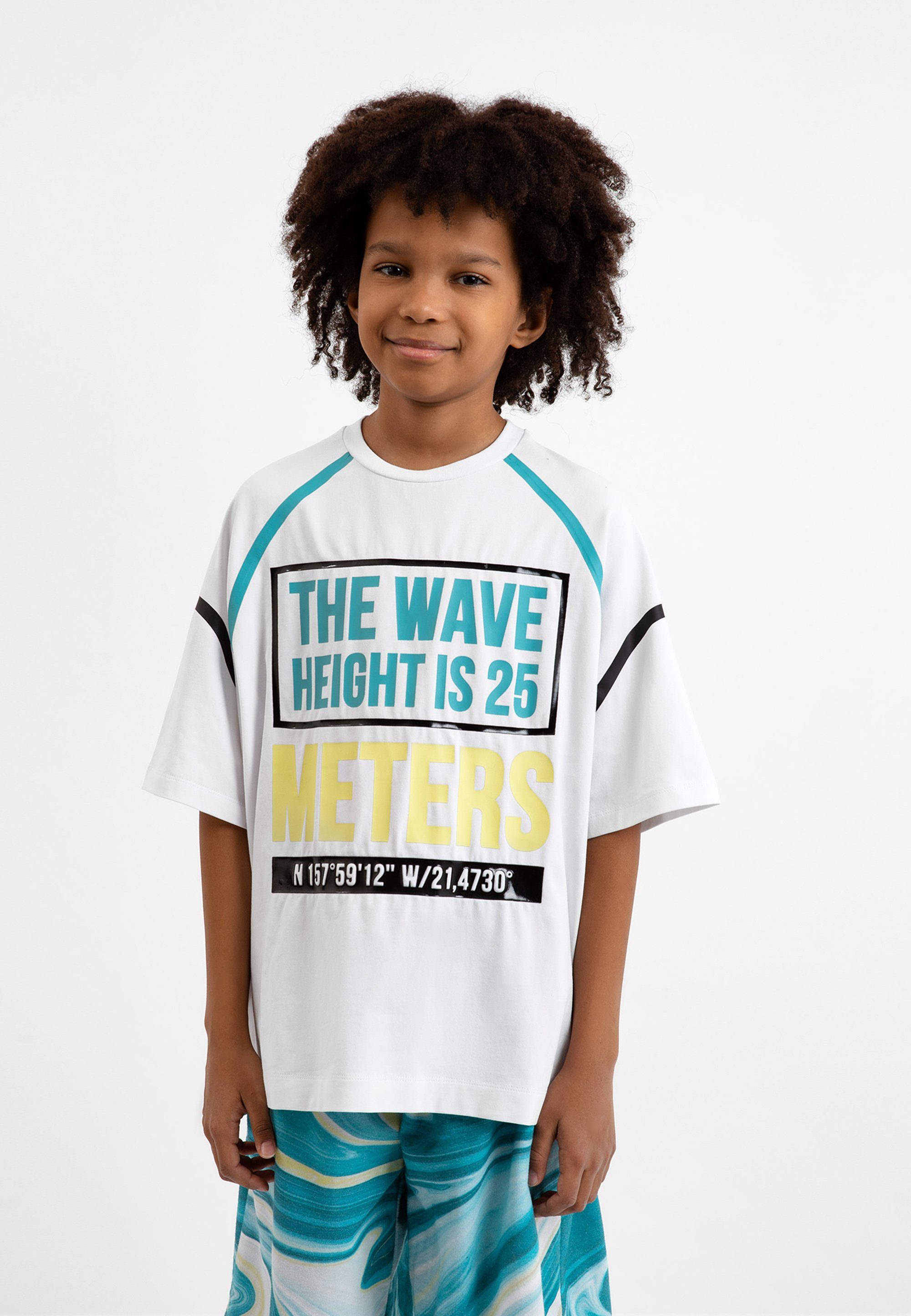 Gulliver T-Shirt mit coolen Schriftprints, Modisches T-Shirt mit  Netz-Rückseite für Jungen